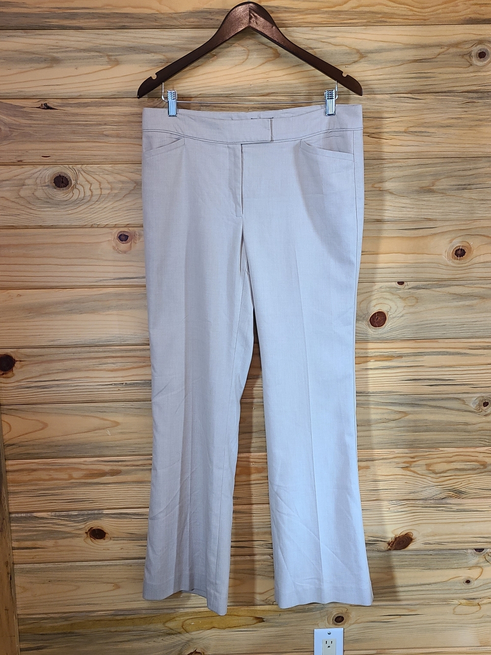 White House Black Market The Slim Flare Ladies Khaki Pants Size 10